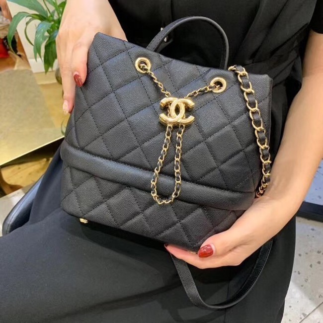Chanel Original Caviar Leather Sac Hobo Bag AS0894 black HY3613Bw85