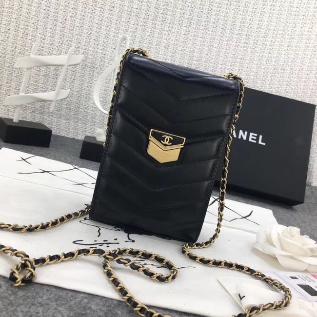 Chanel Original Clutch with Chain A81226 Calfskin & Gold-Tone Metal A81226 Black HY14762wv88