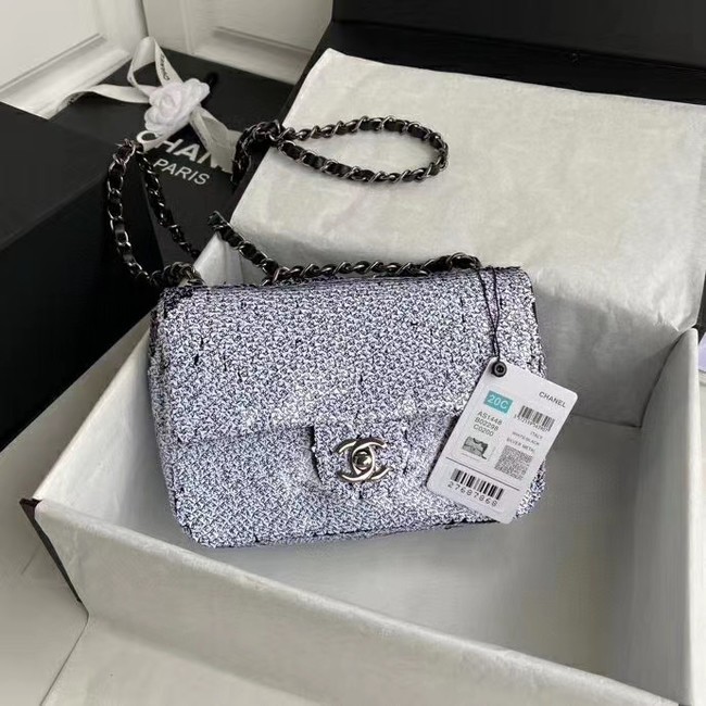 Chanel Original flap bag Sequins&sheepskin AS1448 white HY21090Zr53