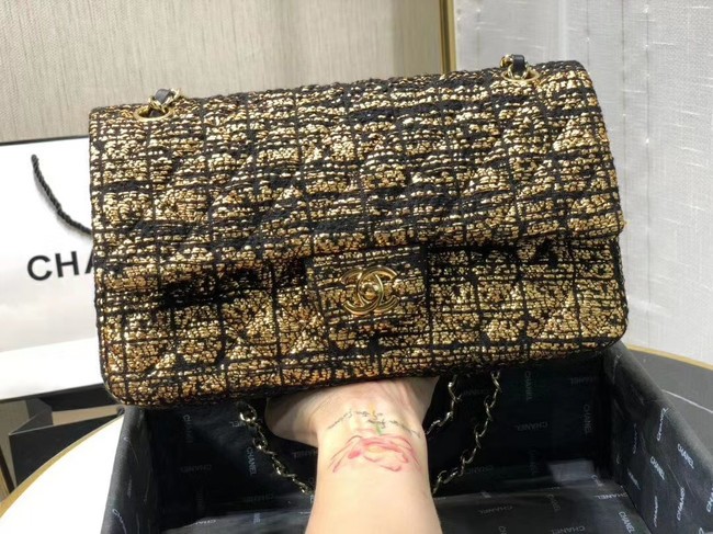 Chanel Original flap bag Twill soft A01112 gold HY15050hc46