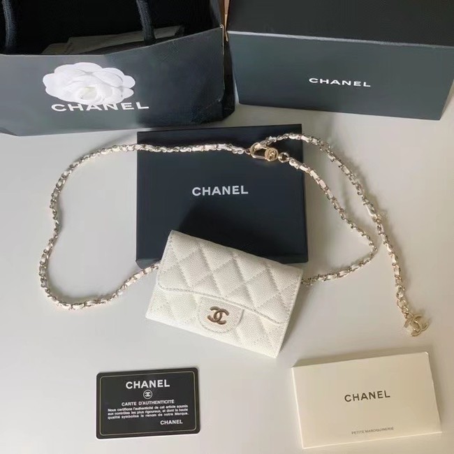 Chanel Original Grained Calfskin Pocket 81081 white HY15467nE34