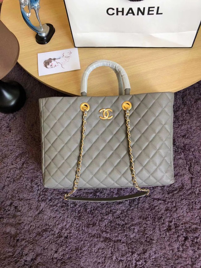 Chanel Original large shopping bag Grained Calfskin A93525 grey HY5990Av26