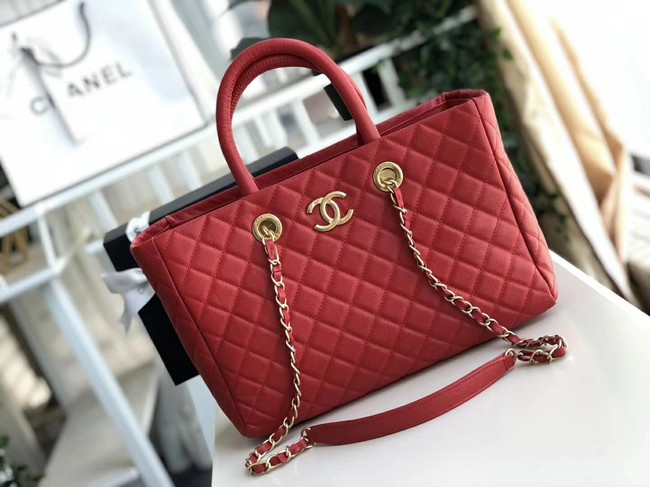 Chanel Original large shopping bag Grained Calfskin A93525 red HY18335hc46
