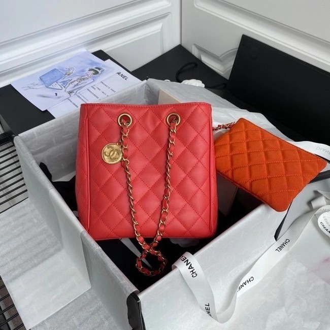 Chanel Original Lather Shopping bag AS1844 red HY25424Yo25