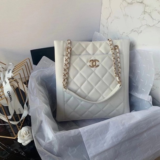 Chanel Original Lather Shopping bag AS2295 white HY19033PC54