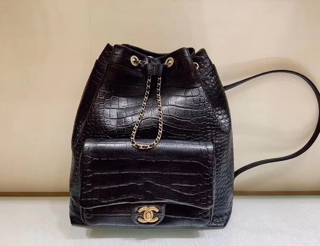 Chanel Original Leather Backpack AS0800 Black HY24178vX95