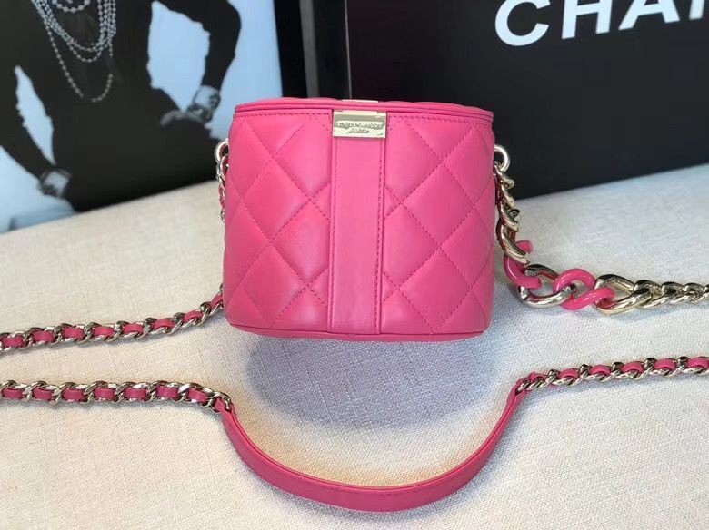 Chanel Original Leather Cosmetic Bag Resin Chain Bag C63298 Rose HY24169Gh26