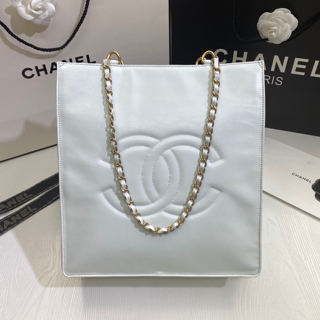 Chanel Original Leather Tote Shopping Bag AS1942 White HY9210hc46