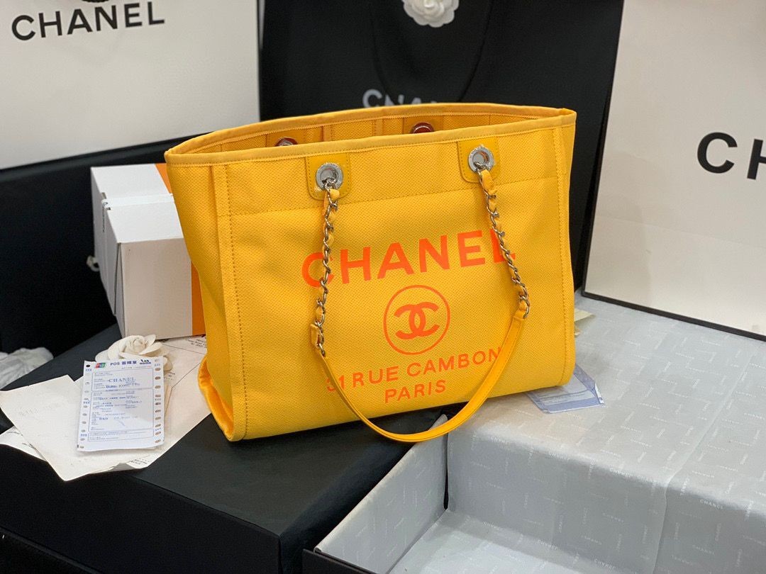 Chanel Original Medium Shopping Bag 67001 Yellow HY10688Rk60