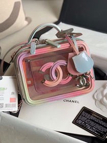 Chanel original PVC small vanity case A93342 pink HY17668Gm74