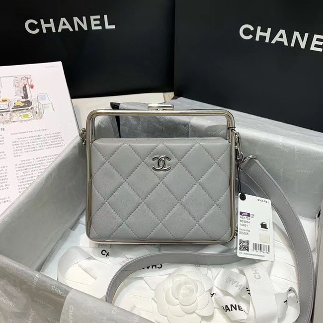 Chanel Original Sheepskin Leather clutch bag AS1732 grey HY731dE28