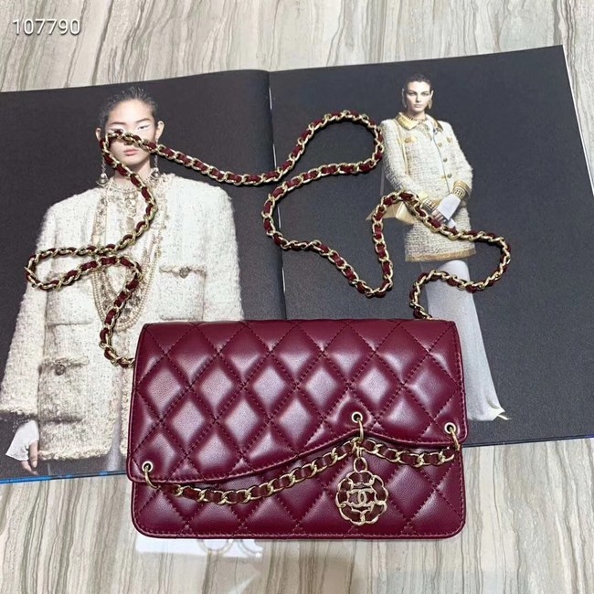 Chanel Original Sheepskin Leather Shoulder Bag 33815 Wine HY155lU52