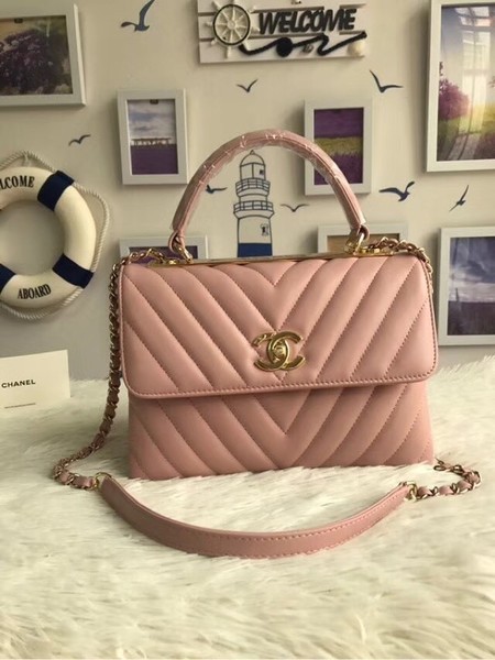 Chanel Original Sheepskin Leather Tote Bag A92236 pink Gold Buckle HY4376vm49