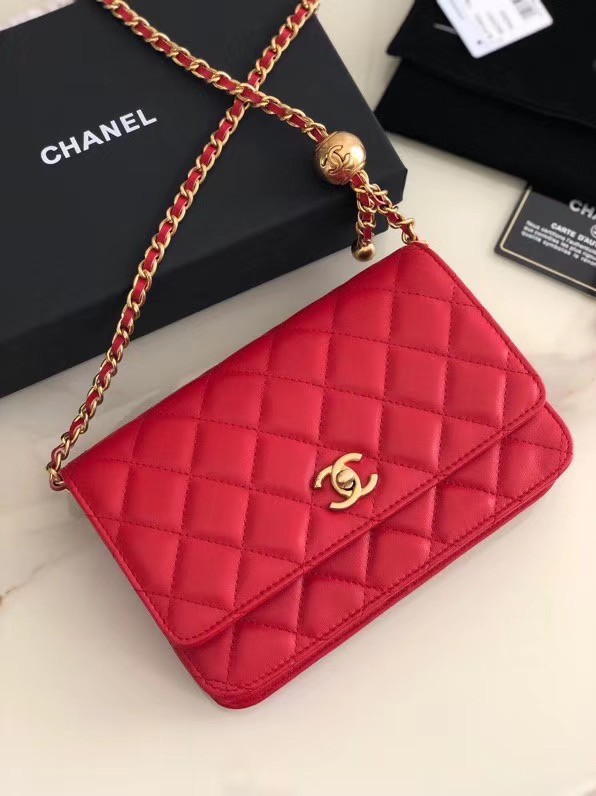 Chanel Original Small classic Sheepskin flap bag AS33814 red HY5217rJ28