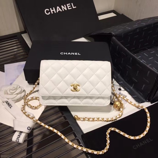 Chanel Original Small classic Sheepskin flap bag AS33814 white HY6859Gw67