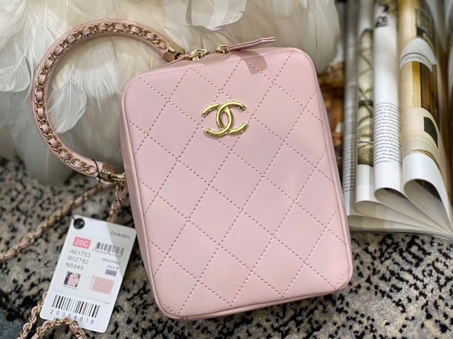 Chanel Original Small Sheepskin camera bag AS1753 pink HY237Yf79
