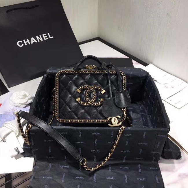 Chanel Original Small Sheepskin cosmetic bag AS1785 black HY27000vK93