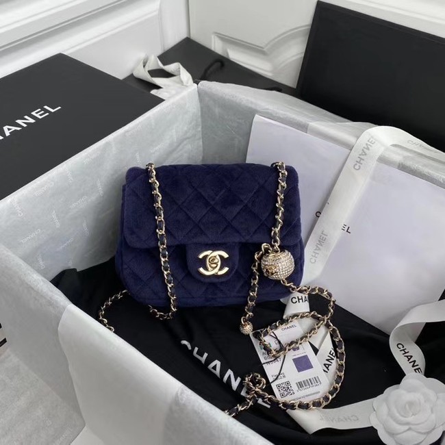 Chanel Original Small velvet flap bag AS1115 royal blue HY2562Zw99