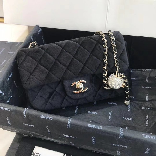 Chanel Original Small velvet flap bag AS1792 black HY6454UW57