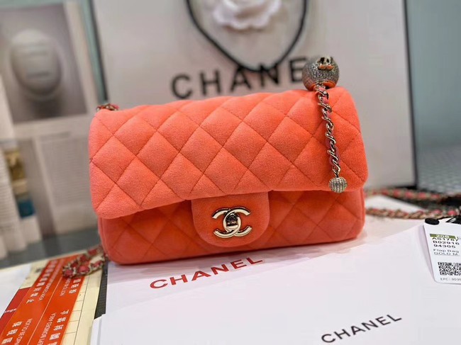 Chanel Original Small velvet flap bag AS1792 orange HY12177dw37