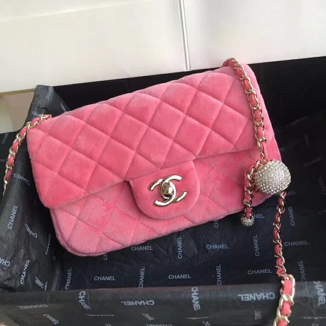 Chanel Original Small velvet flap bag AS1792 pink HY25336Af99