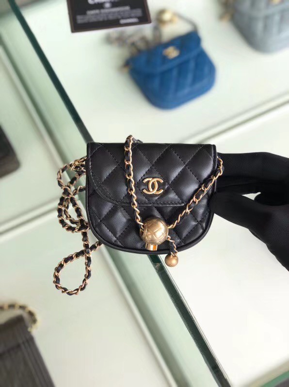 Chanel Sheepskin Original Leather Pocket AP1461 black HY7797dw37