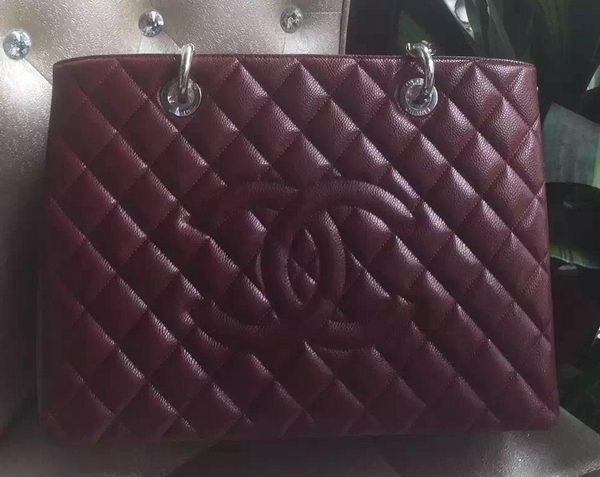Chanel Shopper Bag Original Calfskin Leather A95021 Burgundy HY18834MB38