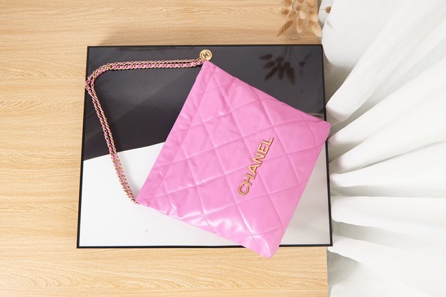 Chanel SHOPPING BAG Calfskin & Gold-Tone Meta AS3261 rose HY12923Gm74