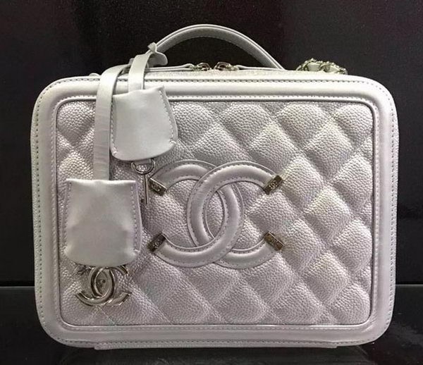 Chanel Shoulder Bag Original Calfskin Leather CHA6678 Silver HY17461OG45