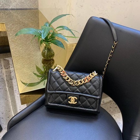 Chanel Shoulder Bag Original Leather Black 50938 Gold HY16159Is79