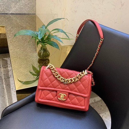 Chanel Shoulder Bag Original Leather Red 50938 Gold HY25145aj95