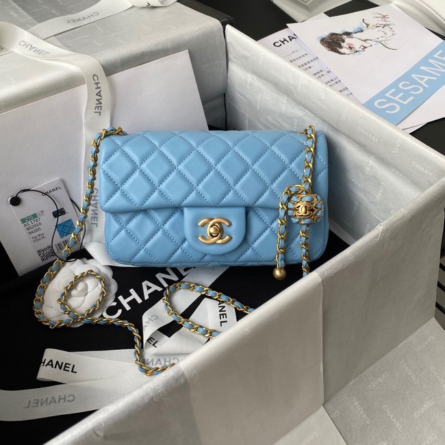 Chanel small Flap Bag Original Sheepskin Leather AS1787 sky blue HY12345fw56