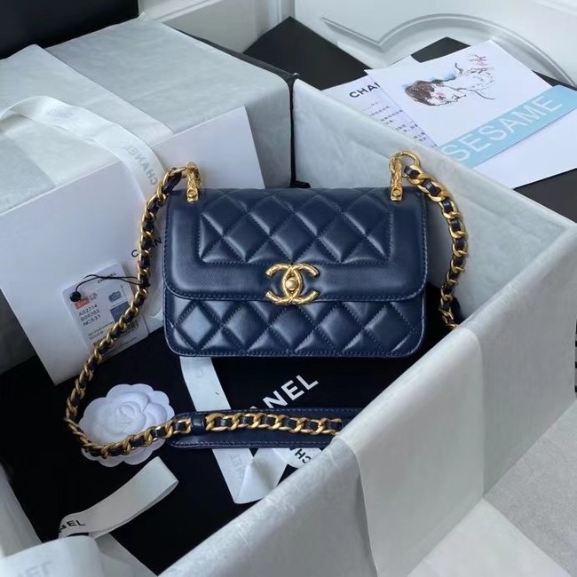 Chanel small Flap Shoulder Bag Original leather AS2714 blue HY12045Sy67