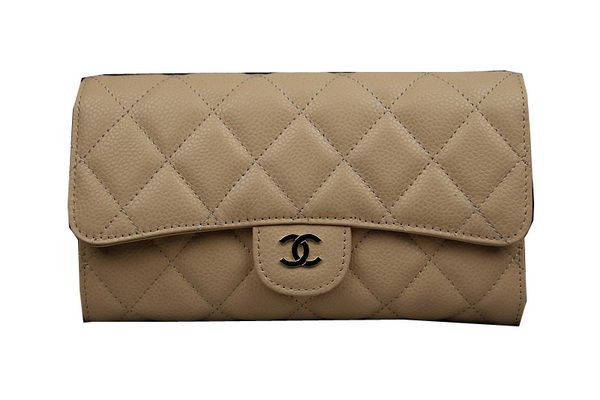 Chanel Tri-Fold Wallet Original Cannage Pattern Leather CHA31506 Apricot HY26457xh67
