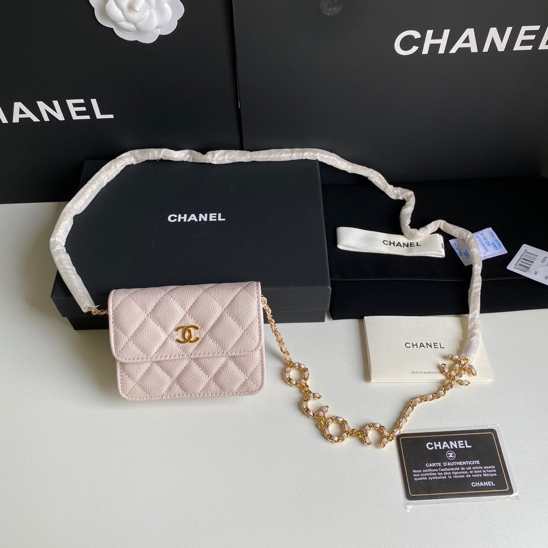 Chanel WOC Belt Bag Original Caviar Leather 2306 Light Pink HY16189uZ84
