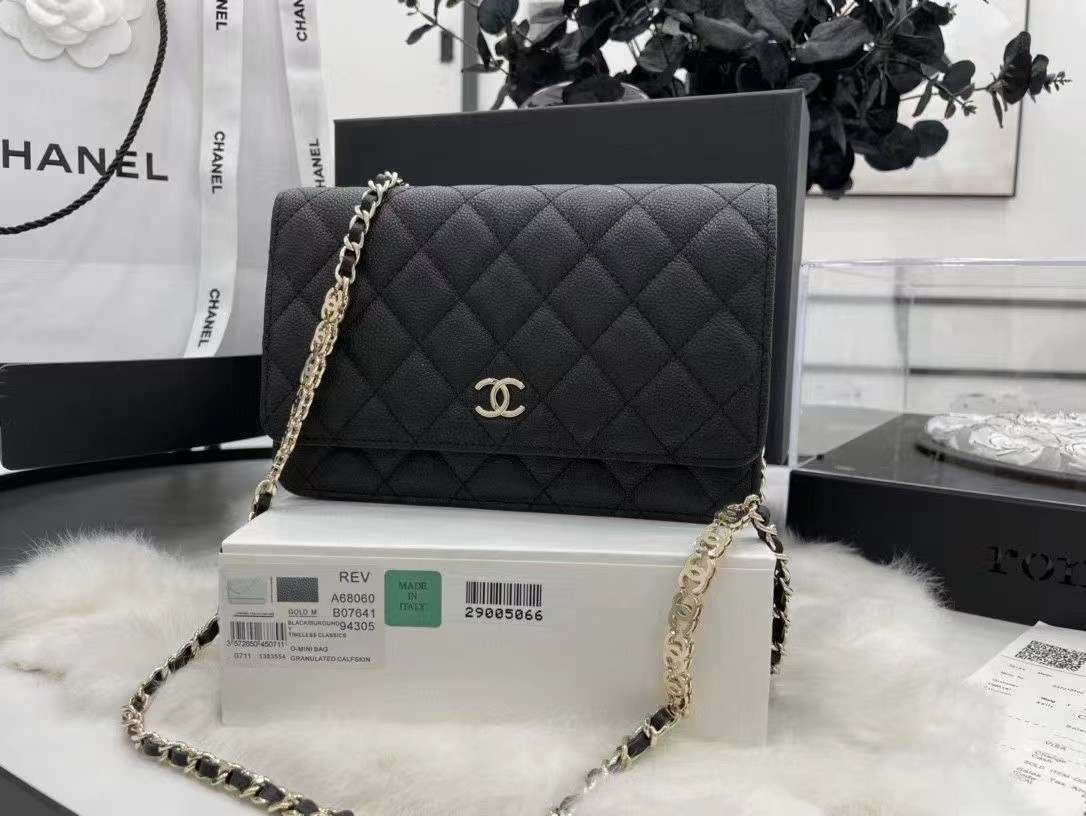 Chanel WOC Original Caviar Leather Flap cross-body bag CC33815 black HY26450nU55