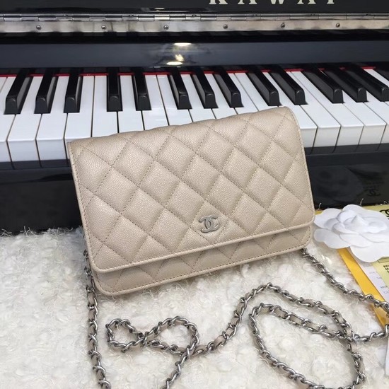 Chanel WOC Original Caviar Leather Flap cross-body bag CF33814 gold Silver chain HY18805yx89