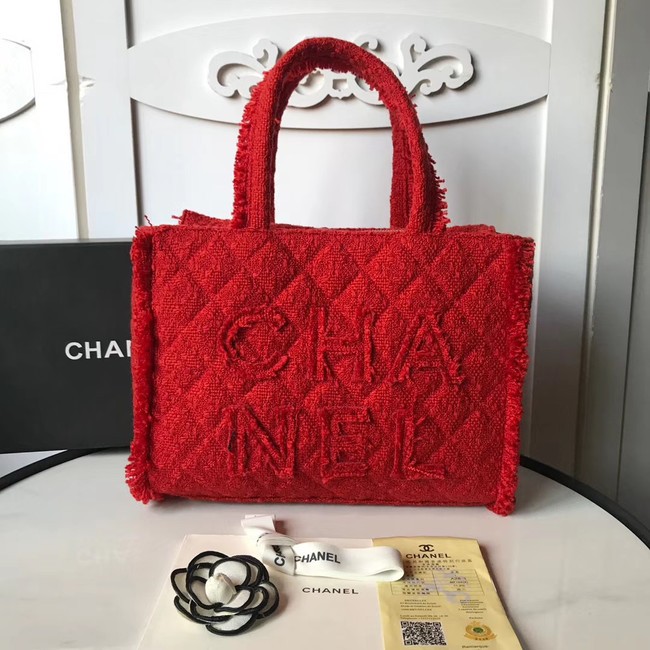 CHANEL zipped shopping bag AS0976 red HY23274tg76
