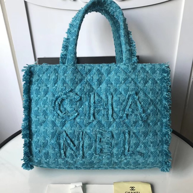 CHANEL zipped shopping bag AS0976 Turquoise HY15531Qu69