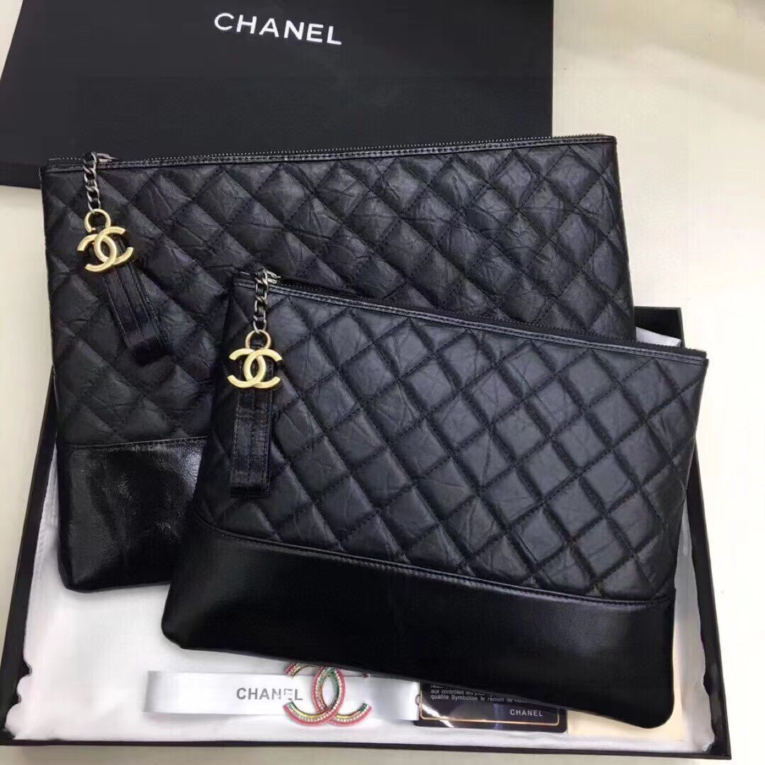 Chanle Grained Original Leather Bag C20314 Black HY3675KX51