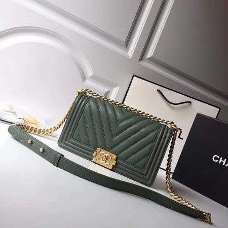 Cheap Boy Chanel Original Cannage Patterns Bag 67086 Green HY13346ZZ98