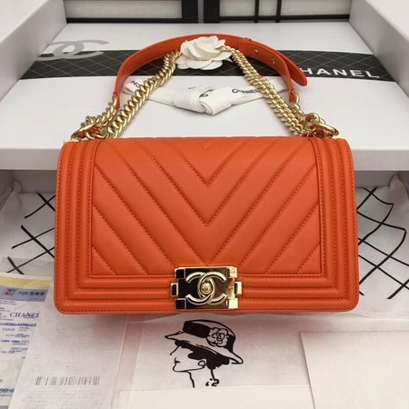 Cheap Chanel Boy Flap Shoulder Bag Original Sheepskin Leather A67086 orange HY16069sJ42