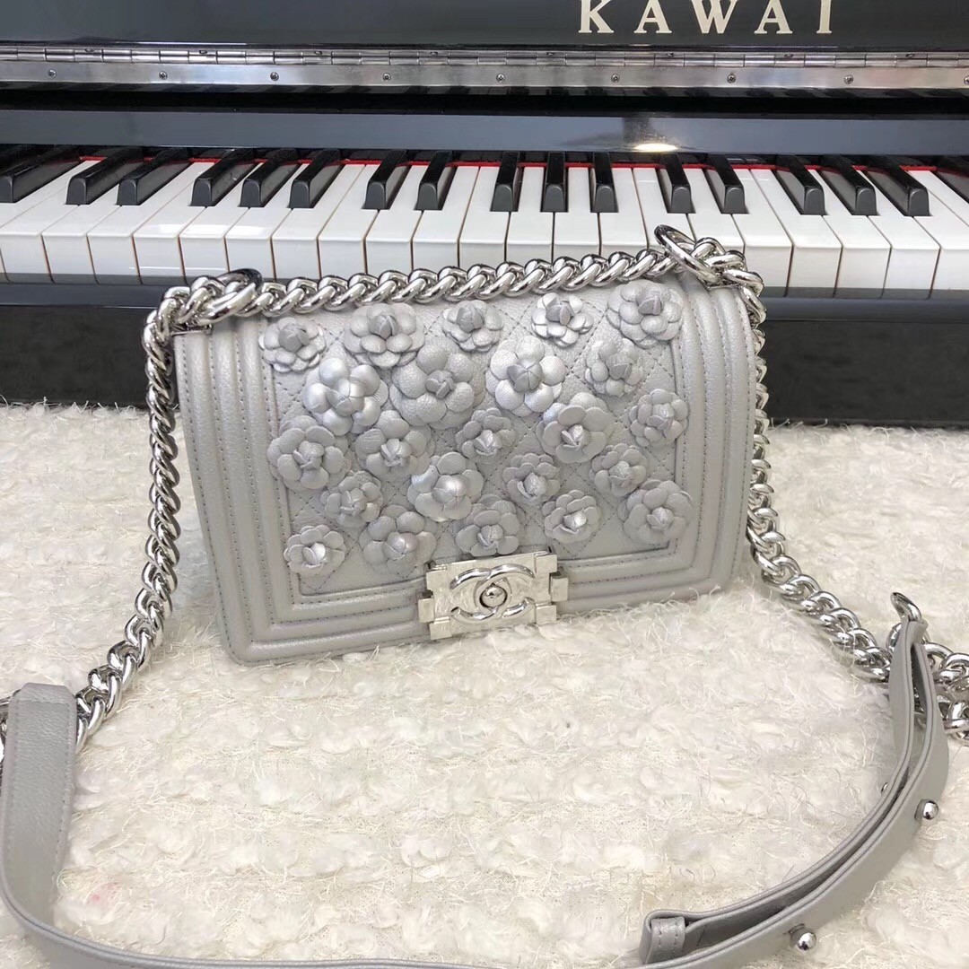 Cheap Chanel Leboy Original Calfskin leather Shoulder Bag E67085 silver & silver-Tone Metal HY20281ZZ98