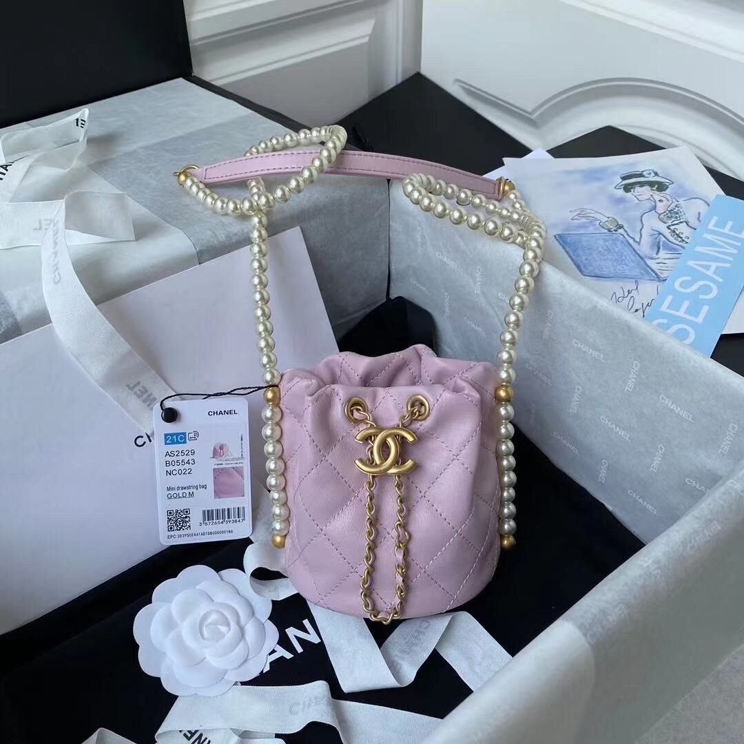 Cheap Chanel Original Leather Pearl Chain Bag CC5623 Pink HY2977sZ66