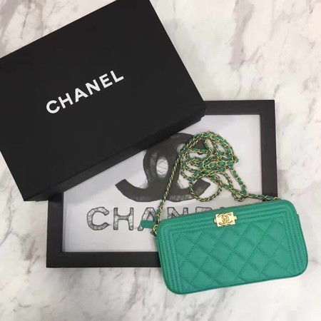 Cheap Fake Boy Chanel Flap Bag Original Cannage Pattern CHA3369 Green HY490BC48