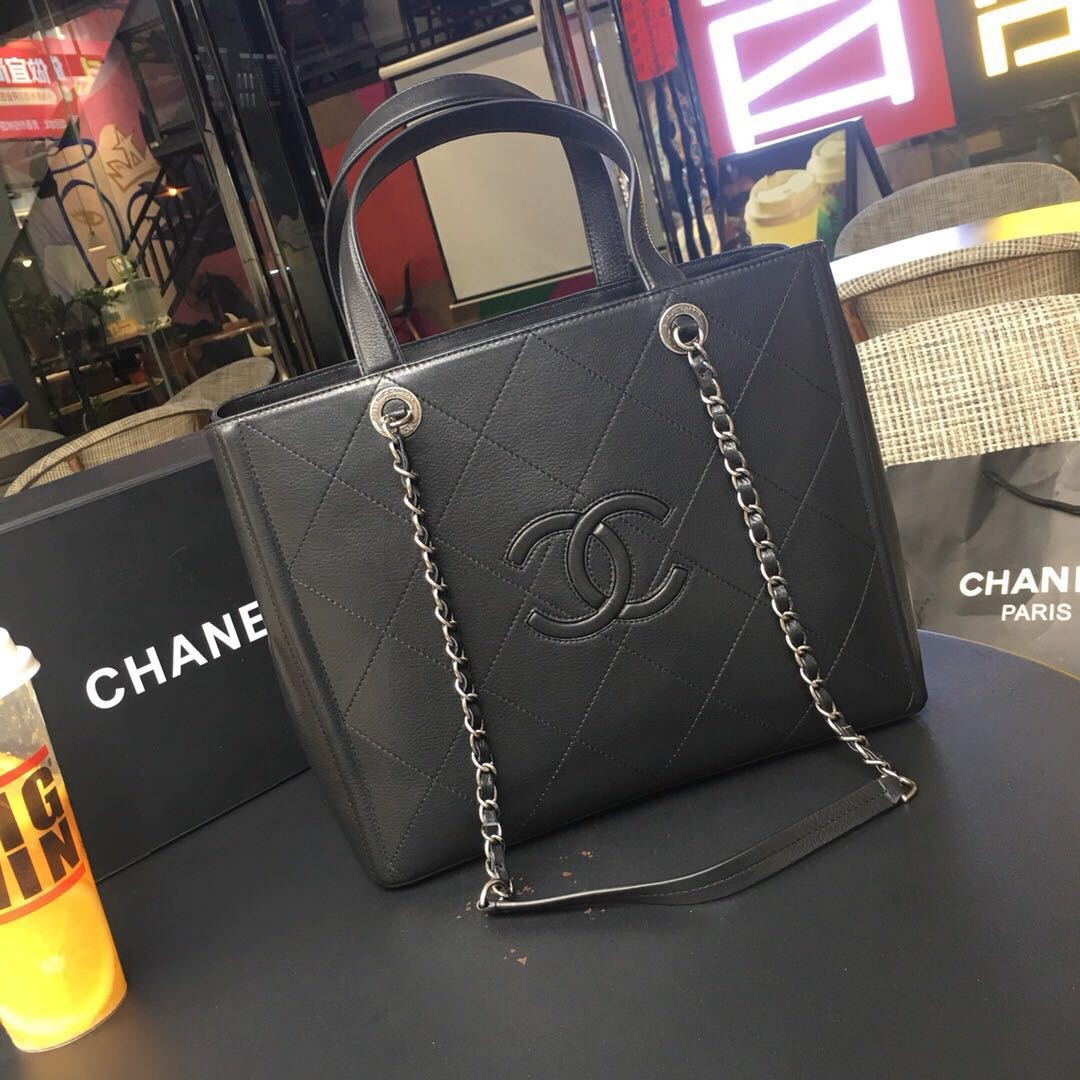 Cheap Fake Chanel Original Calfskin leather Shoulder Bag 55086 black HY20200BC48