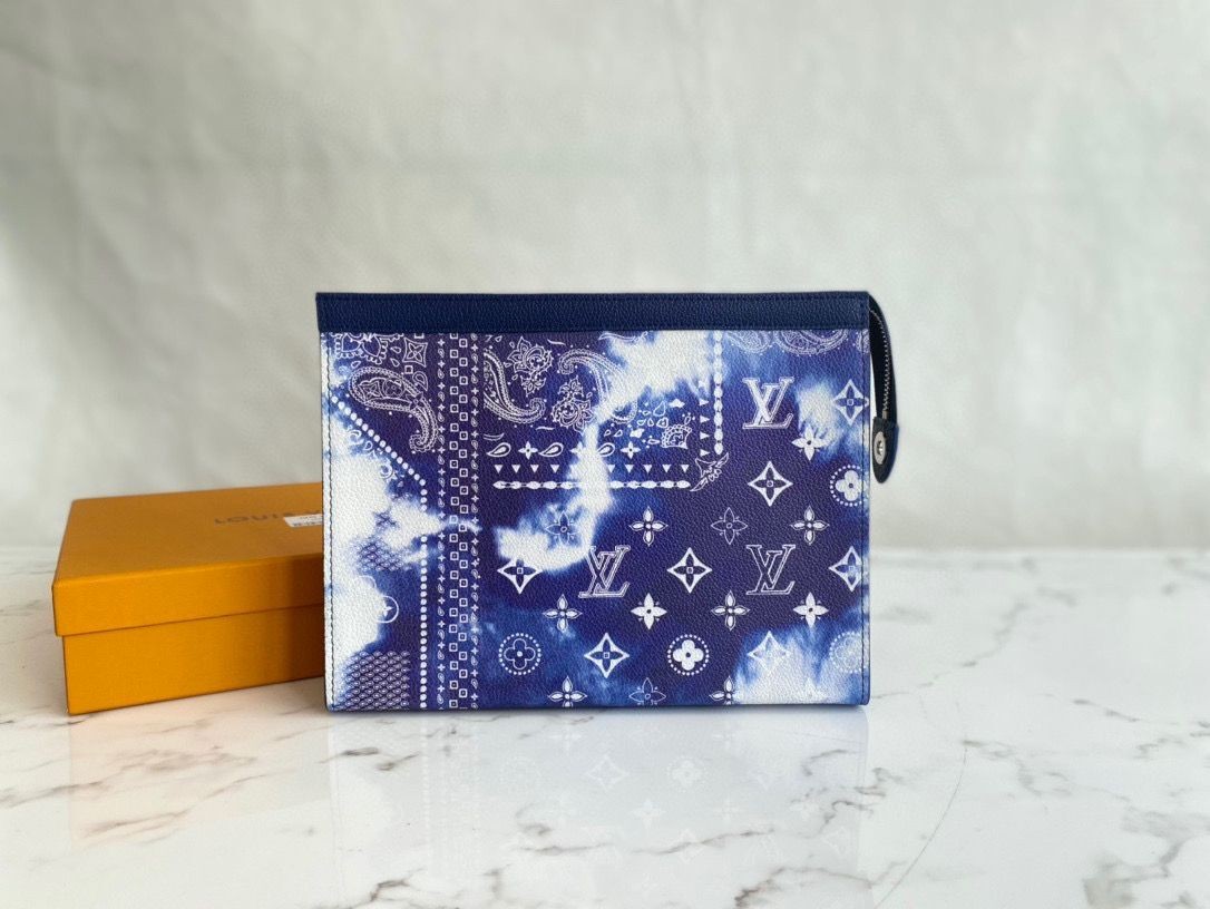 Cheap Louis Vuitton Original Leather POCHETTE VOYAGE M81442 Blue HY2564sJ42