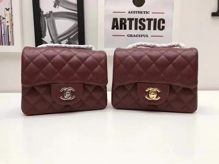 Copy Best Chanel Classic MINI Flap Bag Original Cannage Pattern A1115 Wine HY19419Qc72