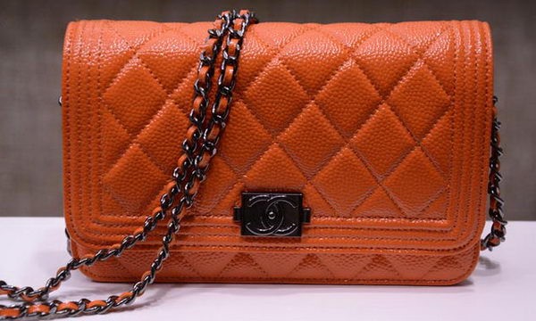 Copy Boy Chanel mini Flap Bags Bright Cannage Pattern A33815 Orange HY12605Ey31