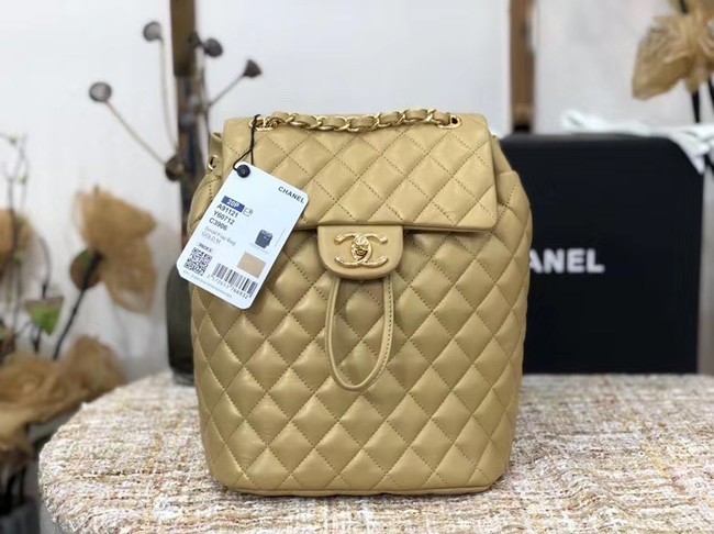 Copy Chanel Backpack Sheepskin Original Leather 83431 gold HY26852Kn92